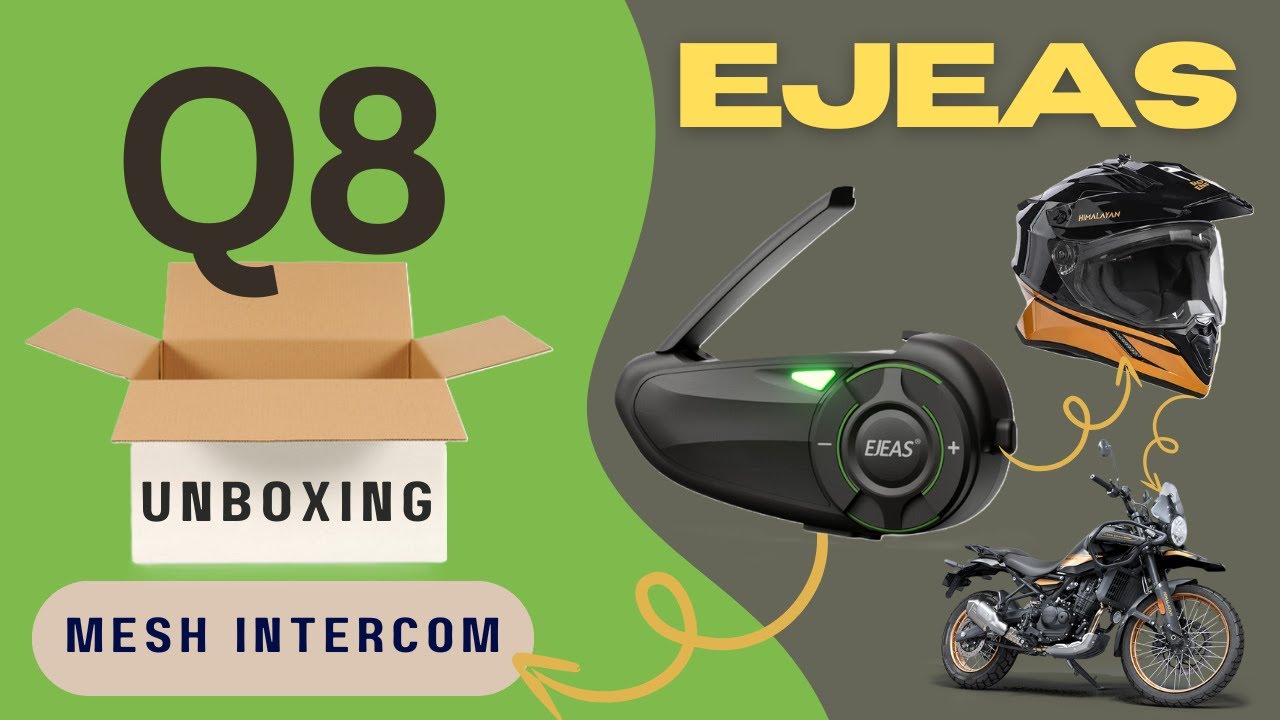 Ejeas Q8 Intercom for Moto Vlogger | Mesh Intercom for bike Rider | Riding Gear | communication