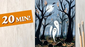 Easy Acrylic Painting for Beginners | Halloween Ghosts