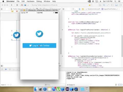 Twitter Login Integration with Fabric in iOS Sample Project Demo
