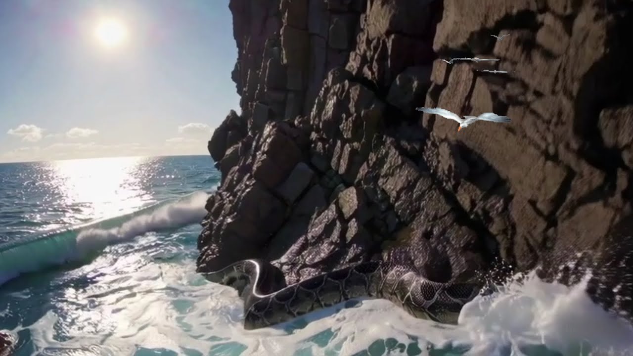 Python vs. the Waves#zoon#Wild animal#Animal wars#Animal world#python ...