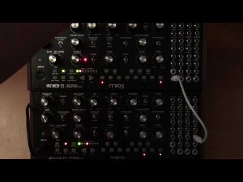 Moog Mother 32 (x2) slaved sequencing.