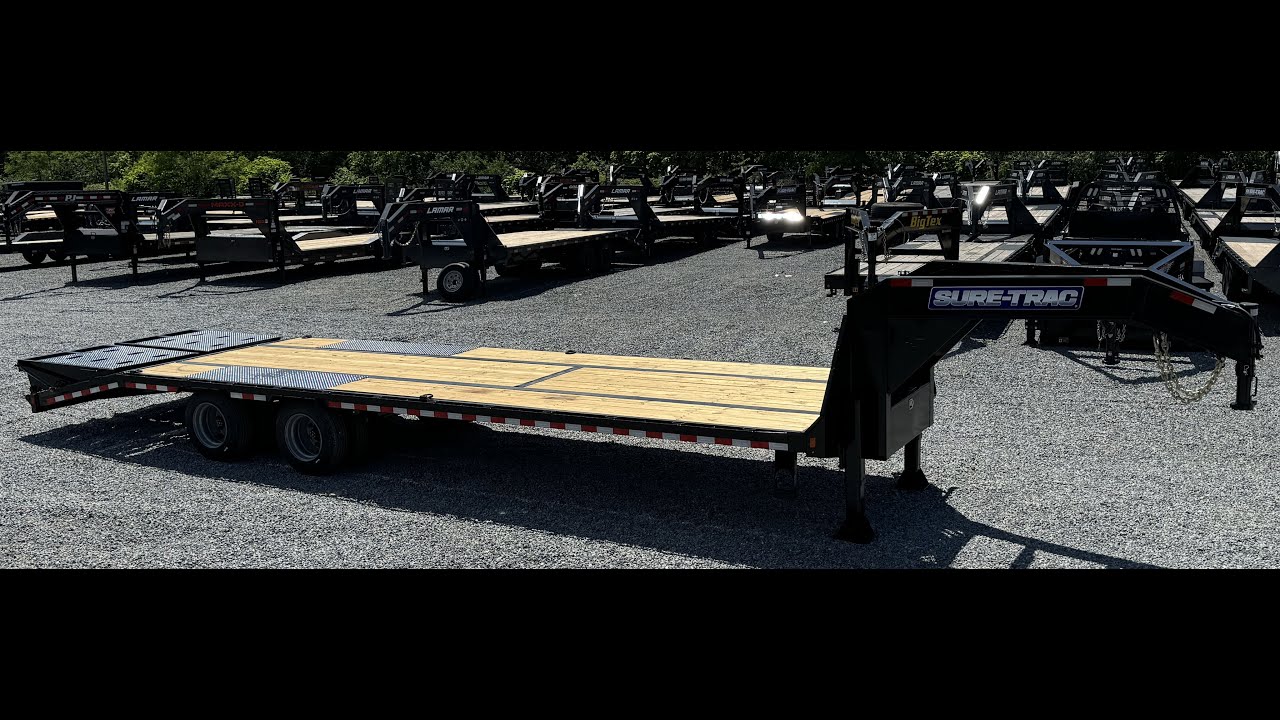 Sure Trac 102x30' Gooseneck Beavertail Deckover Hotshot Trailer 30000# GVW  ST102255LPDO2A-GN-300