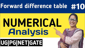 B.sc -final year mathematics, Numerical analysis, part-10, Forward difference table