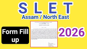Assam SLET form fill up 2026 | North East SET 2026 Notification |