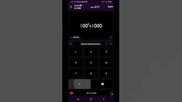 Math Tricks - Training mode - Square numbers between 100 and 109 - level 088 (Number Keyboard)