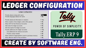 Ledger Configuration in Tally ERP in Hindi