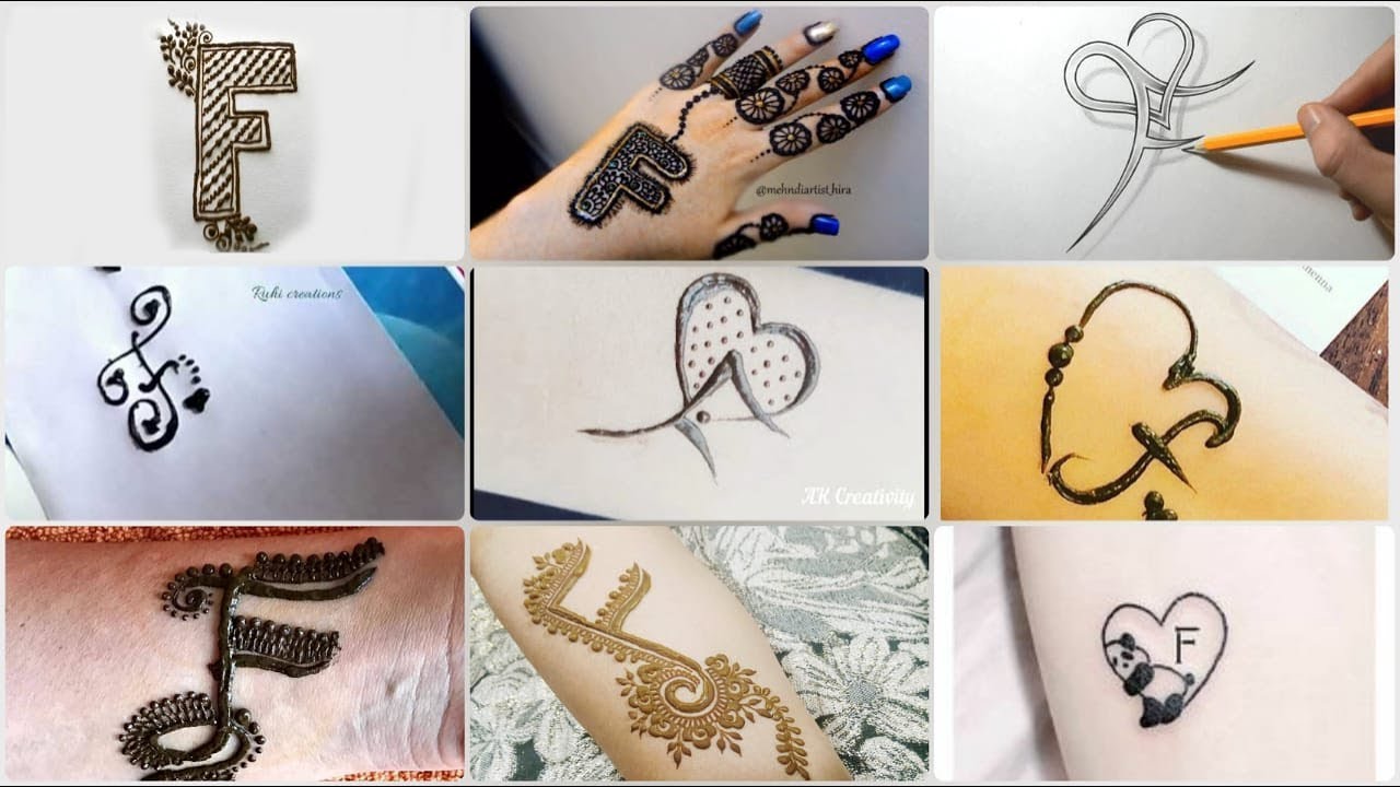 'F' letter Mehndi Designs । Alphabetical Latest Mehndi Designs Ideas