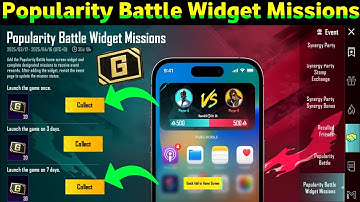 Popularity Battle Widget Missions | Event Guide & Rewards PUBG Mobile/BGMI AG currency reward event