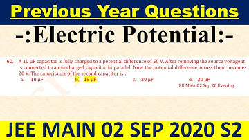 A 10 µF capacitor is fully charged to a potential difference of 50 V. After removing the source volt