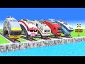 ms pacman vs 5 train crossing  fumikiri 3d railroad crossing animation 3