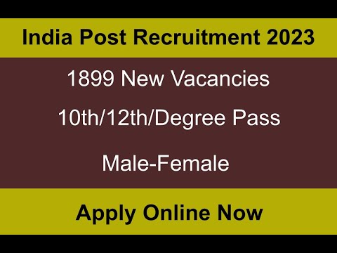 India Post 10th Pass 1899 Vacancies 