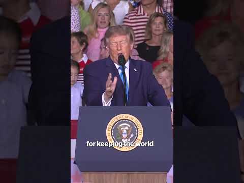 Watch Nebraska crowd’s reaction as Trump Suggests Iran Take Out Los Angeles, San Diego #shorts
