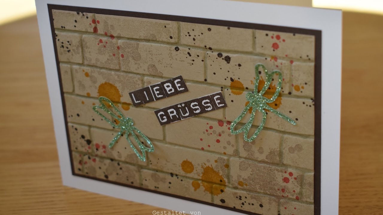 Karte mit Ziegelprägung und Kuss-Technik Stampin' Up!
