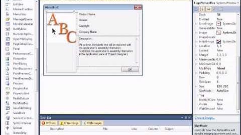 Visual Basic 2010 Express Tutorial 24 - Adding An AboutBox - SpeakABCs 8/11