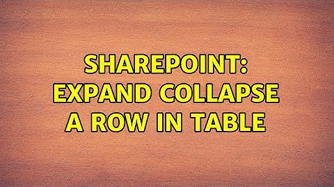 Sharepoint: Expand Collapse a row in table