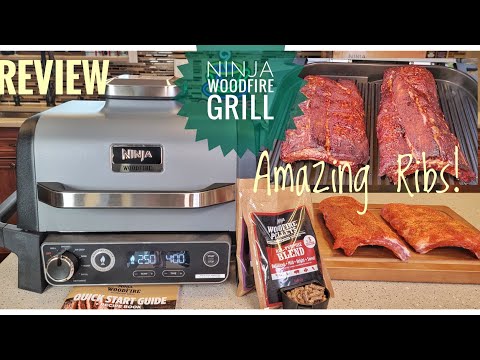 NINJA WoodFire Outdoor Grill 7-in-1 BBQ Smoker Air Fryer OG701 Review Makes  Amazing Smoked Ribs!!!! 