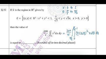 Double integration,Polar co-ordinates,area of integration:IIT JAM MATH 2022 Q.No 52.