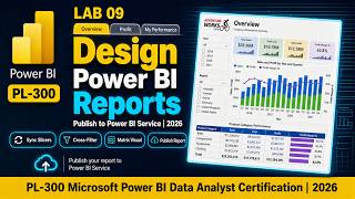 Design Power BI Reports | PL-300 Lab 09 | Slicers, Visuals &amp; Publish to Service | 2026