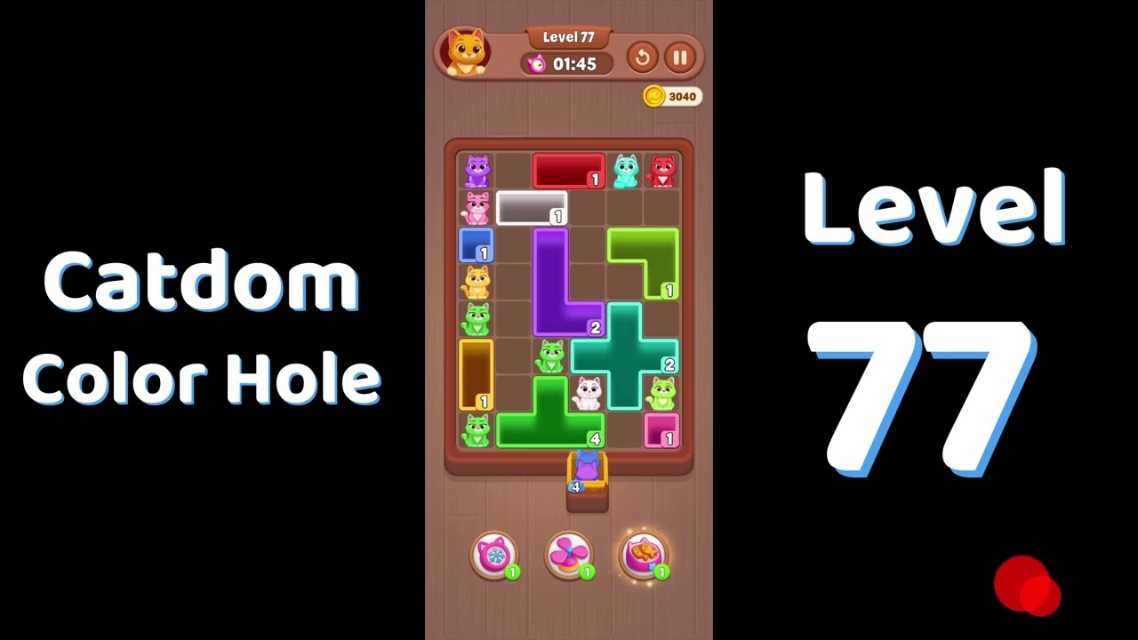 Catdom Level 77 walkthrough | Color Hole 🐱🕳️| Solutionguruji