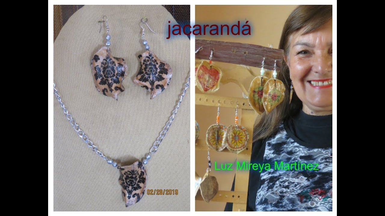 ARETES Y COLLAR  EN JACARANDÁ