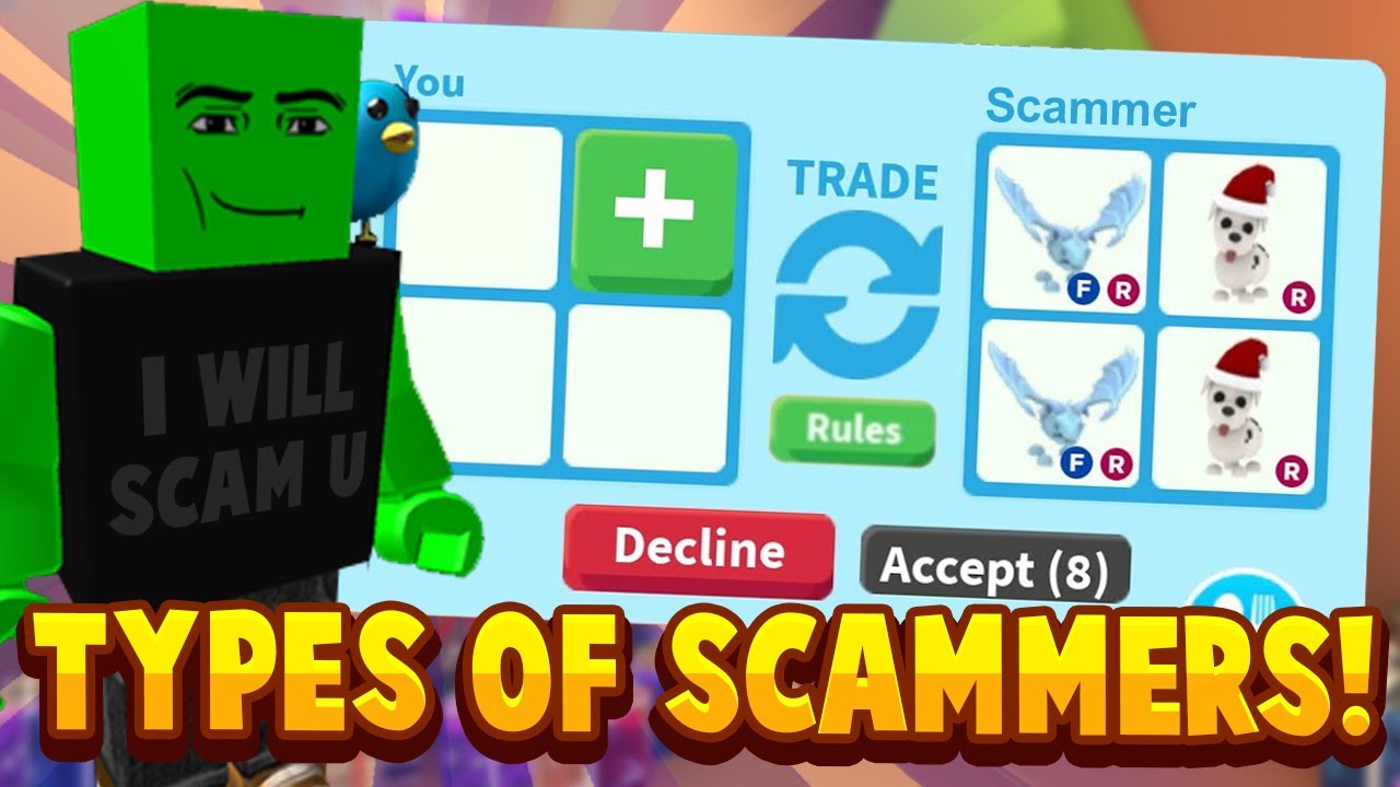 10 Types Of Scammers In Adopt Me Roblox Youtube - hacking a roblox scammer