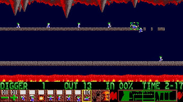 Lemmings (Commodore AMIGA) Fun - Level 13 -We all fall down
