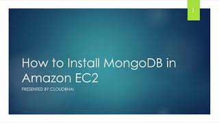 AWS Install Video | How to install MongoDB on Amazon EC2