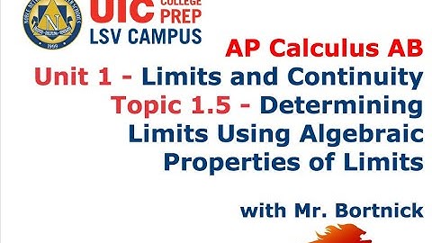 AP Calculus AB - 1.5 Determining Limits Using Algebraic Properties of Limits