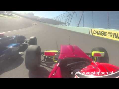 Max Verstappen Onboard FWS, Homestead race 1, 18/02/2014 - Stroll (#5) closes door