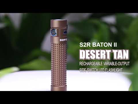 Senter Olight S2R Baton II Desert Tan Flashlight LED Rechargeable 1150 Lumens