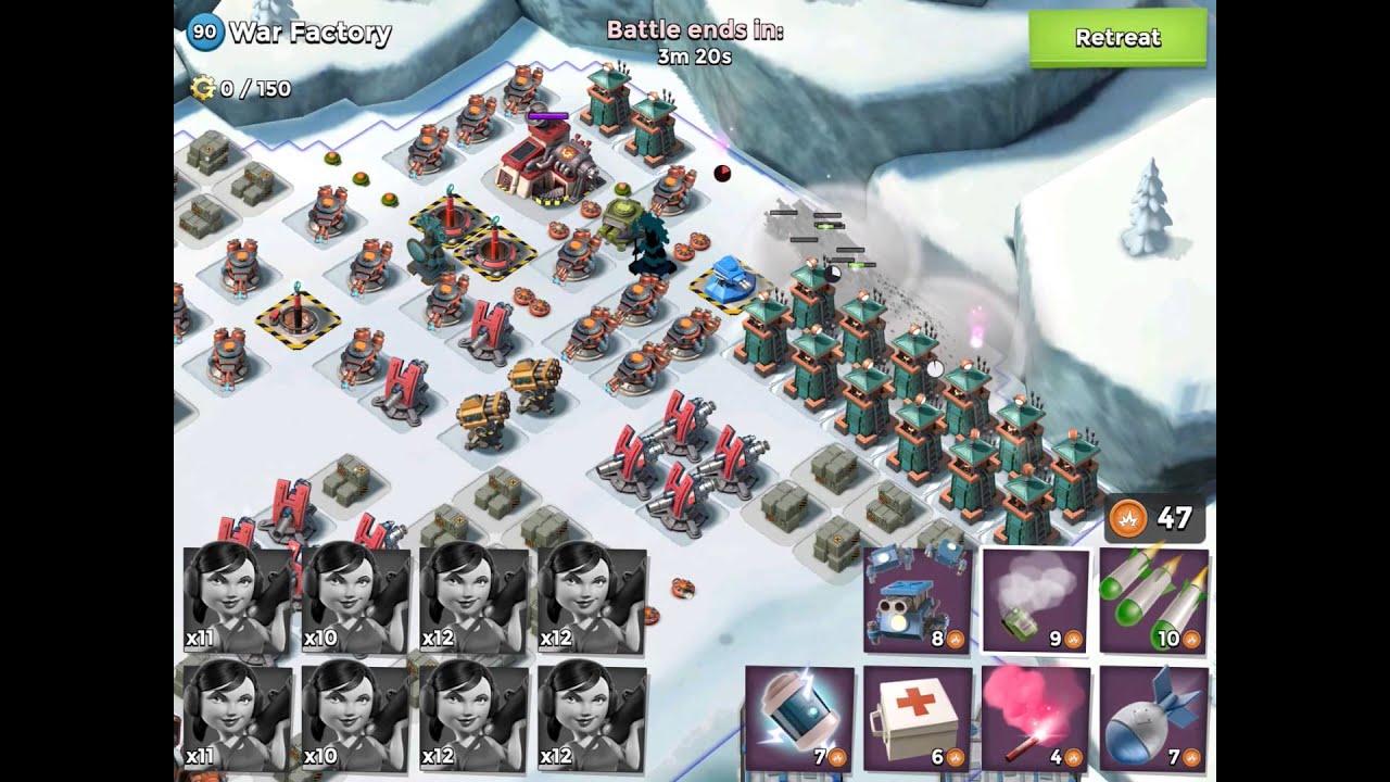 [Boom Beach] War Factory 11/09/2015 Zookas Lv20x96 unboosted.