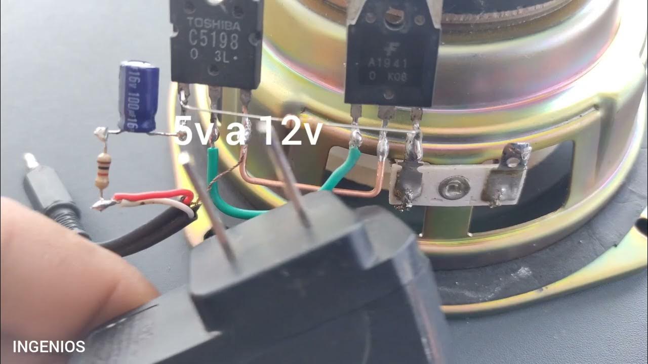 Amplificador De Audio Con A1941 y C5198 a 5v -12v - YouTube