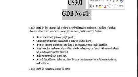 CS301 GDB # 1 Idea Solution Fall 2019 1