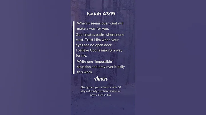 God Will Make a Way Where There Is None | Isaiah 43:19
