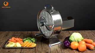 Commercial Vegetable Fruit Rotary Slicer Manual Food Slicing Machine for Potatoes Lemons Tomatoes