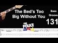 THE BED'S TOO BIG WITHOUT YOU (Police) How to Play Bass Groove Cover with Score &amp; Tab Lesson