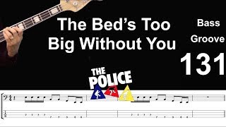 THE BED'S TOO BIG WITHOUT YOU (Police) How to Play Bass Groove Cover with Score & Tab Lesson