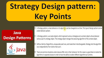 Strategy Design pattern: Key Points