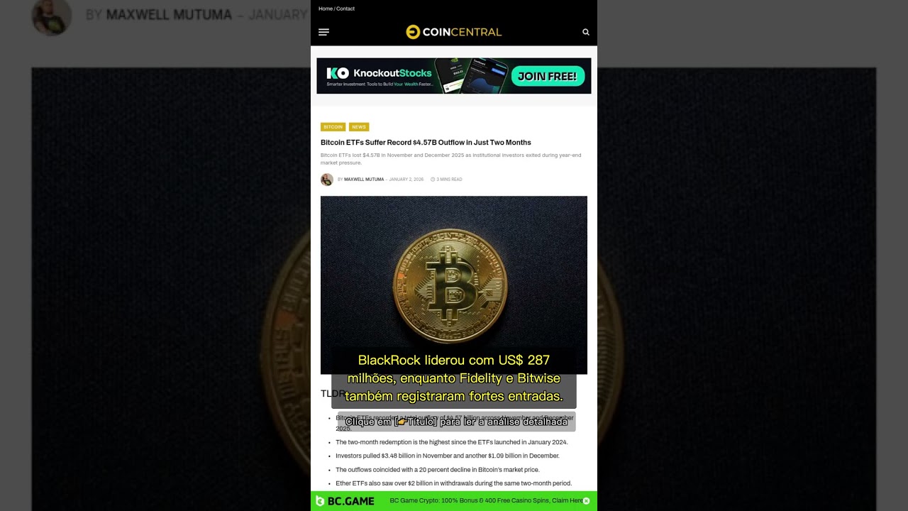 🧐👉 Bitcoin ETFs viram o jogo: após saída recorde, US$ 471 milhões entram  em 2026 #QixNewsAI - YouTube