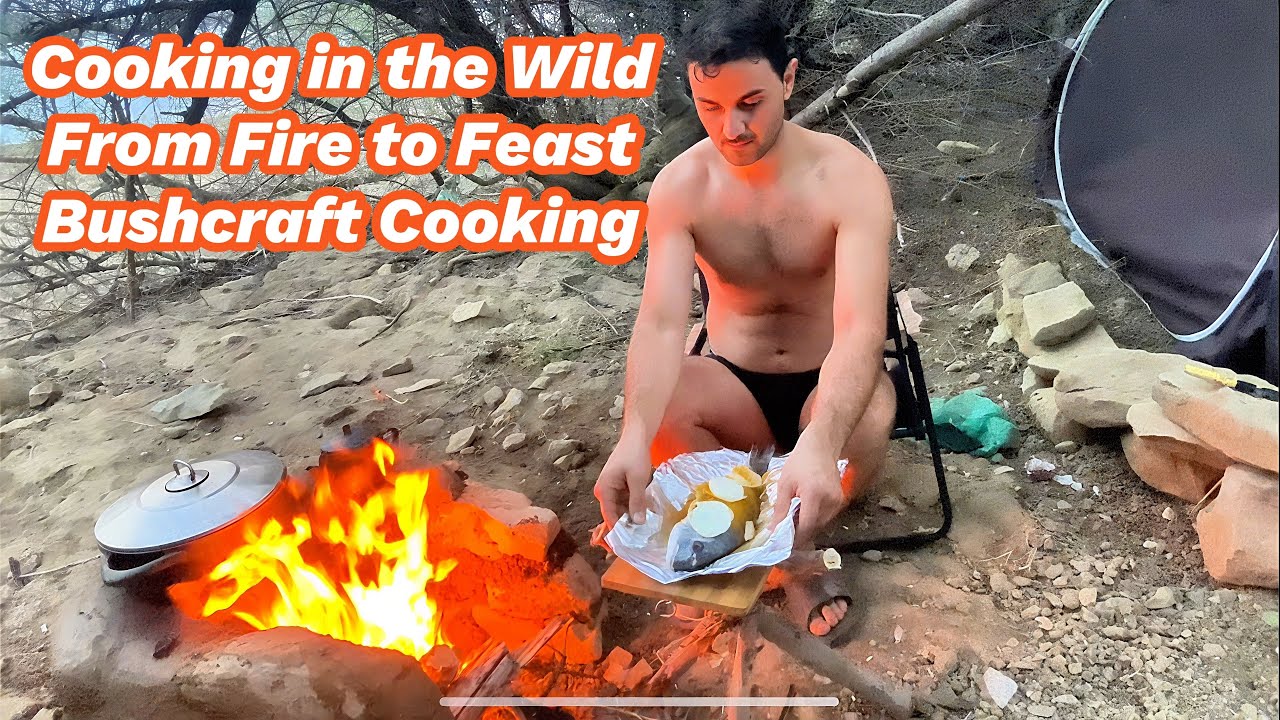 Wild Camping – Building a Clay & Stone Stove + Cooking