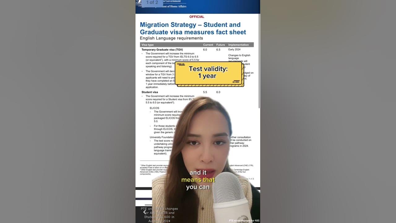 PTE score requirement changes for 485 visa and Student Visa in 2024 studyaustralia YouTube