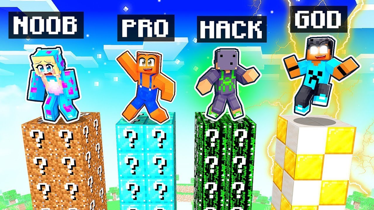 Torre de LUCKY BLOCK NOOB vs PRO vs HACKER vs DEUS