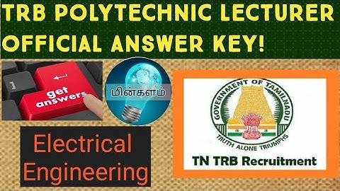 TN TRB Polytechnic Lecturer | Electrical Engineering | Official Answer Key | EEE Questions & Answers