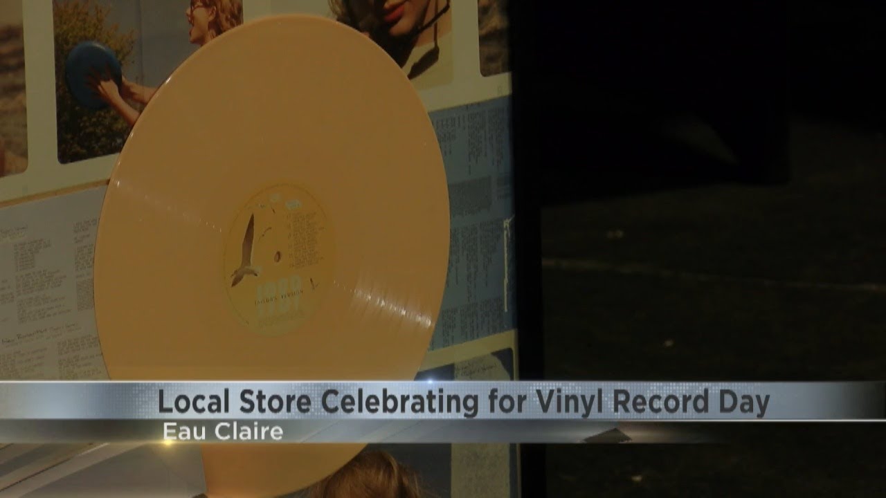 Local store celebrating for Vinyl Record Day - YouTube
