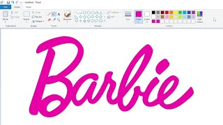 How to draw the Barbie logo using MS Paint | How to draw on your computer