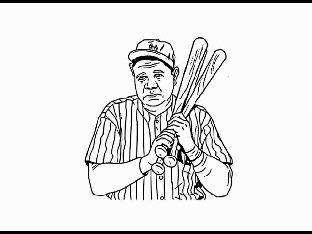 How to draw Babe Ruth Face pencil drawing step by step 