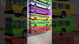 Mixed Strange Color Cars & Buses Rainbow Falling Crash #4-BeamNG.drive