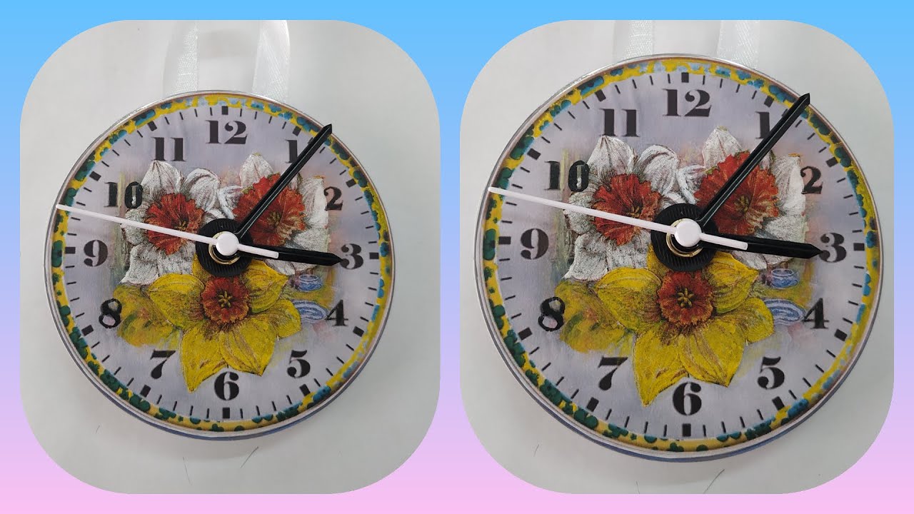 Beautiful Tabletop Clock For Your Kids With CD Simple Clock Using CD