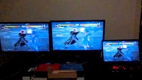 Tekken 7 PC (left) vs PS4 (centre) Vsync off 1.10 input lag