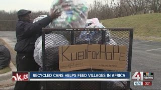Man recycles cans, sends money to village in Africa
